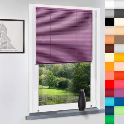 Custom Aluminum Venetian Blind, Purple, 160 x 70 cm, No-Drill Clamp Mount
