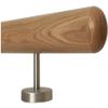 TIBU Ash Wood Handrail, 330 cm, Milled Half-Sphere Ends, 4 Straight Brackets view 1