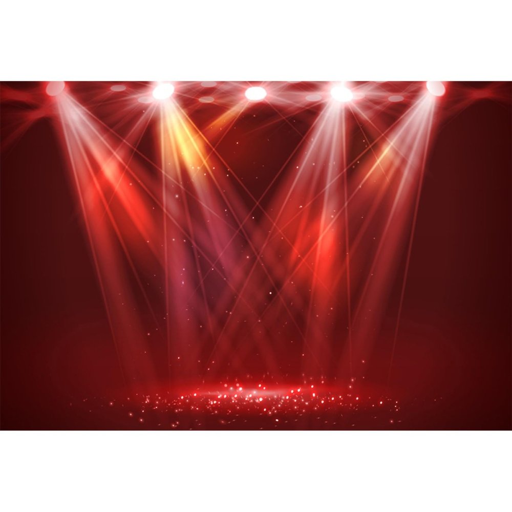 YongFoto 1.5 x 1 m Polyester Stage Photo Backdrop, Red Bokeh Shining Light Glitter Spotlight for Concerts, Music Shows, Parties, Events, Photography and Video