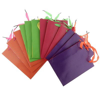 Tubayia 12-Piece Gift Bags, Candy Bags, Paper Bags with Ribbon Handles for Birthday Parties