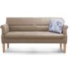Cavadore Kira 3-Seater Sofa with Spring Core, Folding Armrests, Beige Leather Look view 1
