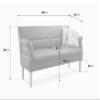 Cavadore Kira 3-Seater Sofa with Spring Core, Folding Armrests, Beige Leather Look view 3