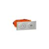LEGRAND Dooxie Grounded Outlet with Dual USB-A Charger, Prewired, Aluminum view 1