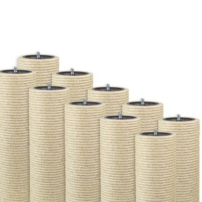 Kratzbaumland 12 cm Deluxe Cat Tree End Post, 8 mm Sisal Rope, 19 cm Length, M8 Thread