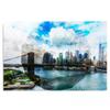 Feeby Geometric New York City Bridge Canvas Print, Blue, 90 x 60 cm view 2