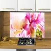 Wallario Kitchen Backsplash | Pink Flower Bouquet on Premium Glass view 2