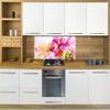 Wallario Kitchen Backsplash | Pink Flower Bouquet on Premium Glass view 3