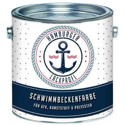 2K Glossy Swimming Pool Paint, Dust Gray RAL 7037, for Fiberglass/Plastic/Polyester, 1 L Set