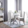 Beliani Akron Round Dining Table, White, 100 cm, Seats 4 view 2