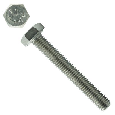 Eisenwaren2000 Fully Threaded Hex Head Screws M12 x 75 mm, 40-Pack, DIN 933 / ISO 4017, A2-70 Stainless Steel