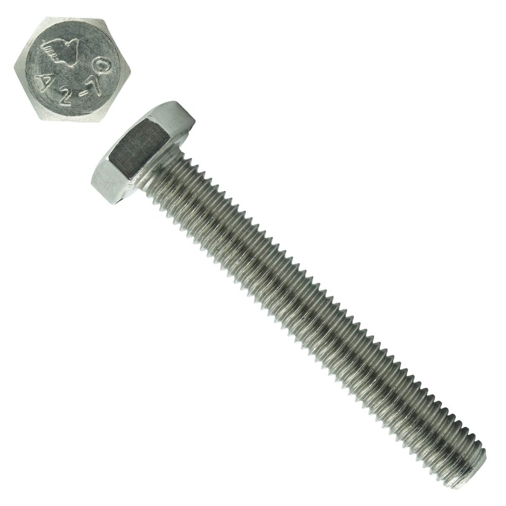 Eisenwaren2000 Fully Threaded Hex Head Screws M12 x 75 mm, 40-Pack, DIN 933 / ISO 4017, A2-70 Stainless Steel