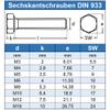 Eisenwaren2000 Fully Threaded Hex Head Screws M12 x 75 mm, 40-Pack, DIN 933 / ISO 4017, A2-70 Stainless Steel view 2