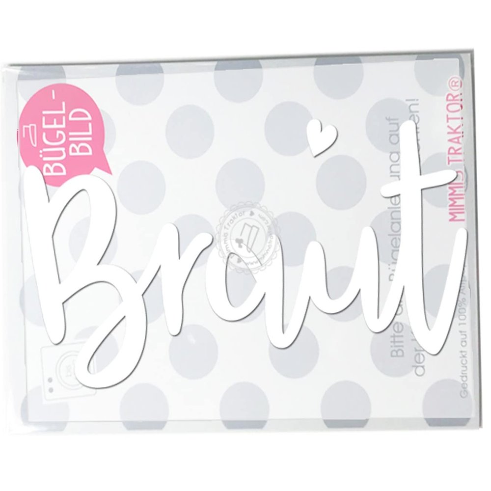 Bride Bachelorette Party Iron-On Transfer, 16 cm, White