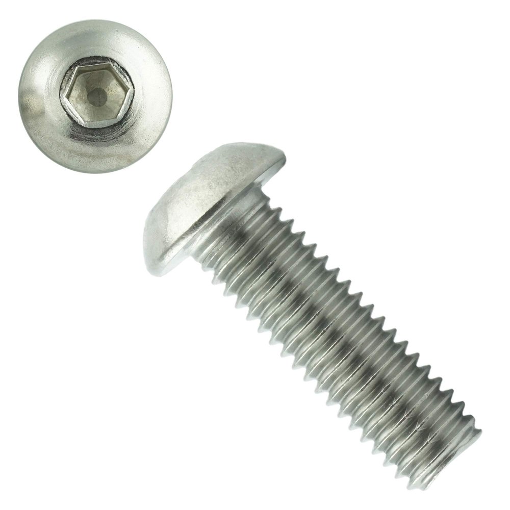 Eisenwaren2000 M10 x 40 mm Button Head Socket Screws, 2-Pack, ISO 7380-1, Stainless Steel A2