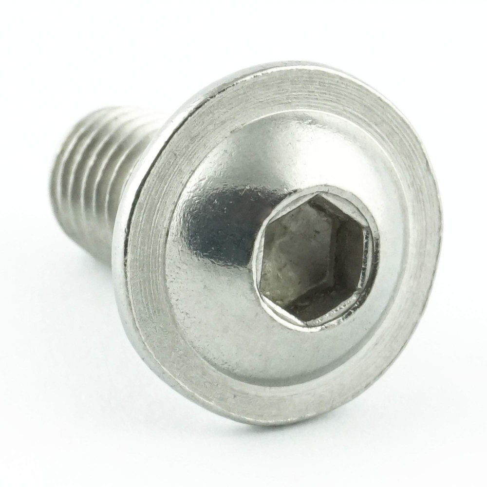 Eisenwaren2000 | M8 x 65 mm Button Head Socket Screws with Flange, 5-Pack – ISO 7380-2, Stainless Steel A2 (V2A)