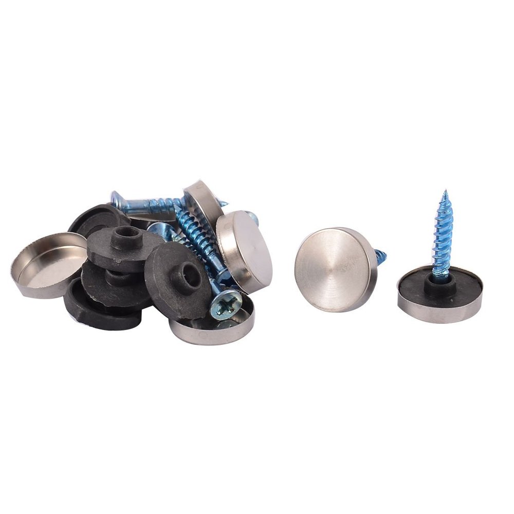 Aexit Glass Billboard Decorative Mirror Screw Nail Caps, 16 mm Diameter, 8-Piece