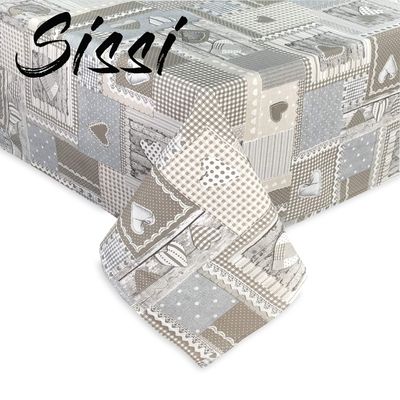 Sissi Cotton Tablecloth, Aprica Beige – 140 x 300 cm, 18-Person