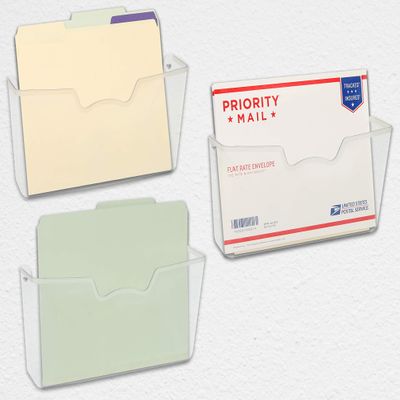 Simple Houseware 3-Pack Clear Single-Pocket Wall-Mount File Holders
