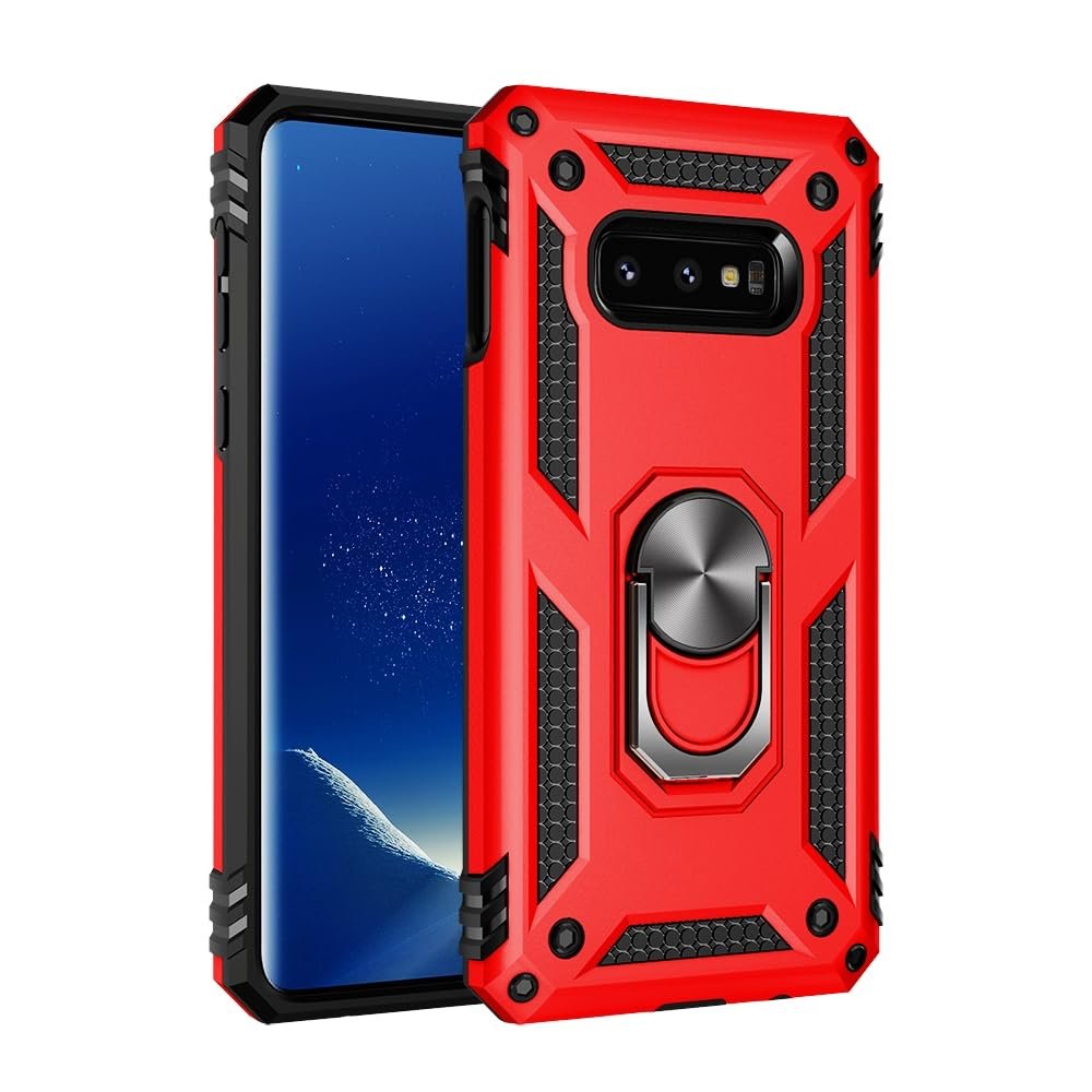 SORAKA Case for Samsung Galaxy S10e with Ring Stand and Metal Plate