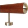 TIBU Mahogany Stair Handrail, 270 cm, with 4 Straight Stainless Steel Brackets and Semicircular End Caps view 1