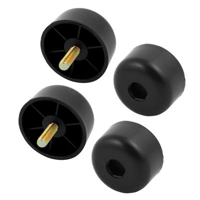 Aexit 4-Pack M8 Round Leveling Feet, 55 x 30 mm, Black