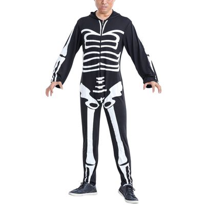 Jolisson Unisex Skeleton Couples Onesie Jumpsuit Costume