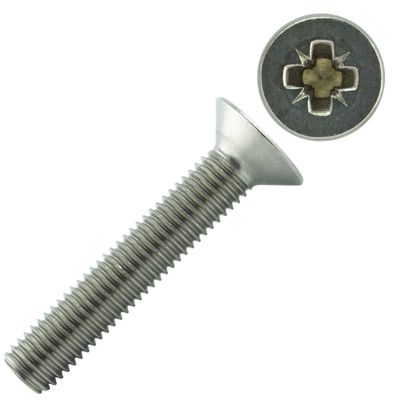 Eisenwaren2000 M3 x 10 mm Countersunk Pozidriv Screws, A2 Stainless Steel, 30-Pack