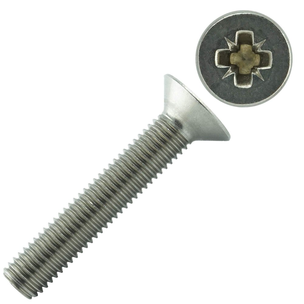 Eisenwaren2000 M3 x 10 mm Countersunk Pozidriv Screws, A2 Stainless Steel, 30-Pack
