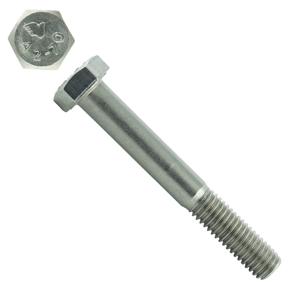 30 M8 x 220 Hex Bolts with Shank, DIN 931, A2 Stainless Steel