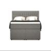 Betten Jumbo King Box Spring Bed 200 x 200 cm, 7-Zone Pocket Spring Mattress, Firmness H4, Visco Topper, Light Gray view 3
