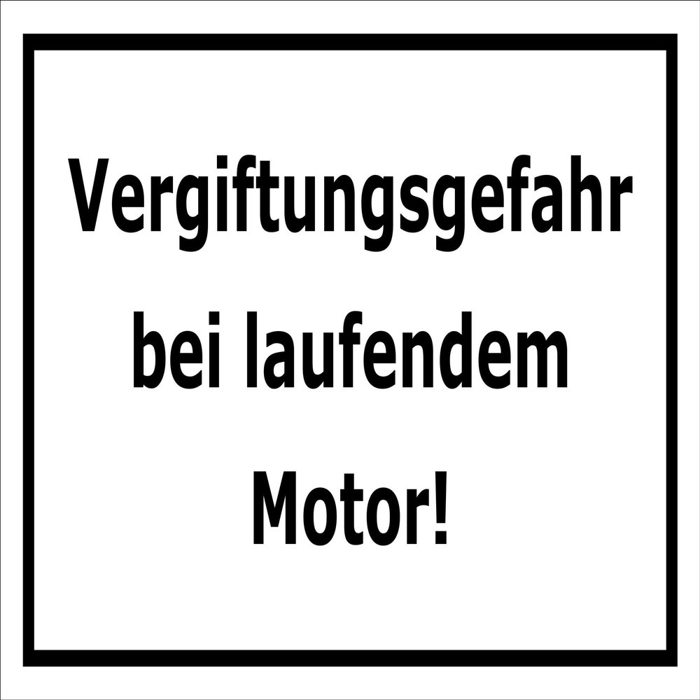 Melis-Folienwerkstatt Poisoning Hazard with Engine Running Sign, 60 x 40 cm, Sticker, Multiple Sizes/Materials