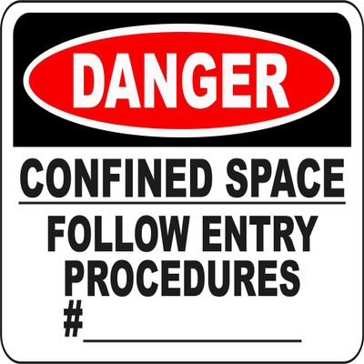 Indigos UG Danger Enter Tank by Permit Only Sign Sticker 254 mm x 177 mm – Office – Company – School