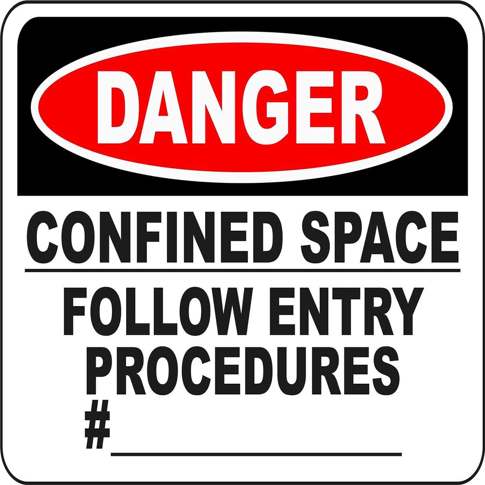 Indigos UG Danger Enter Tank by Permit Only Sign Sticker 254 mm x 177 mm – Office – Company – School