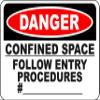Indigos UG Danger Enter Tank by Permit Only Sign Sticker 254 mm x 177 mm – Office – Company – School view 1