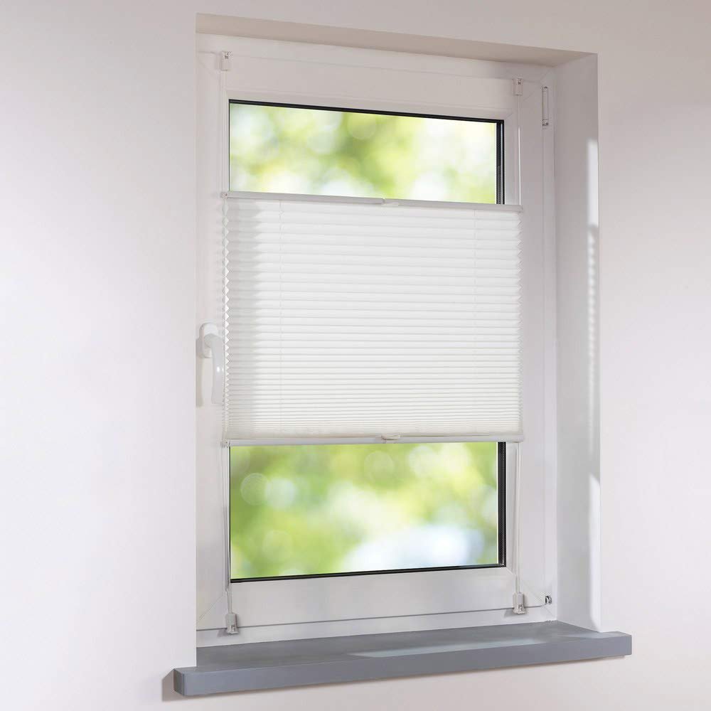 Klemmfix Universal Pleated Blind, No Drilling, 90 x 110 cm, Off-White