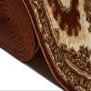 TAPISO Yesemek KOTEX Runner Rug, Short-Pile Classic Floral Medallion, Traditional Ornamental Pattern, Brown and Cream, 90 x 650 cm view 4