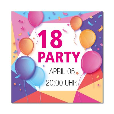18th Birthday Balloon Invitation