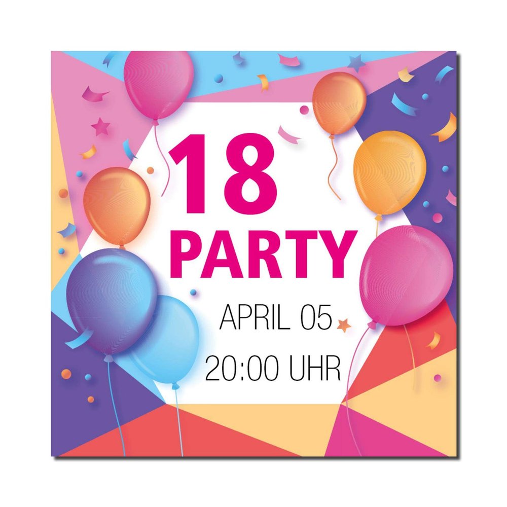 18th Birthday Balloon Invitation