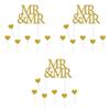 Beistle 53474 Mr. Cake Toppers, 3-Piece, 14 x 21.6 cm, Gold/White view 1