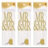 Beistle 53474 Mr. Cake Toppers, 3-Piece, 14 x 21.6 cm, Gold/White view 2