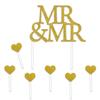 Beistle 53474 Mr. Cake Toppers, 3-Piece, 14 x 21.6 cm, Gold/White view 3