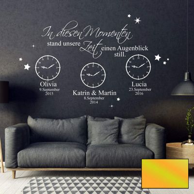 Wall Decal “In These Moments, Our Time Stood Still” M2443 – Gold, Size M, 61 x 100 cm