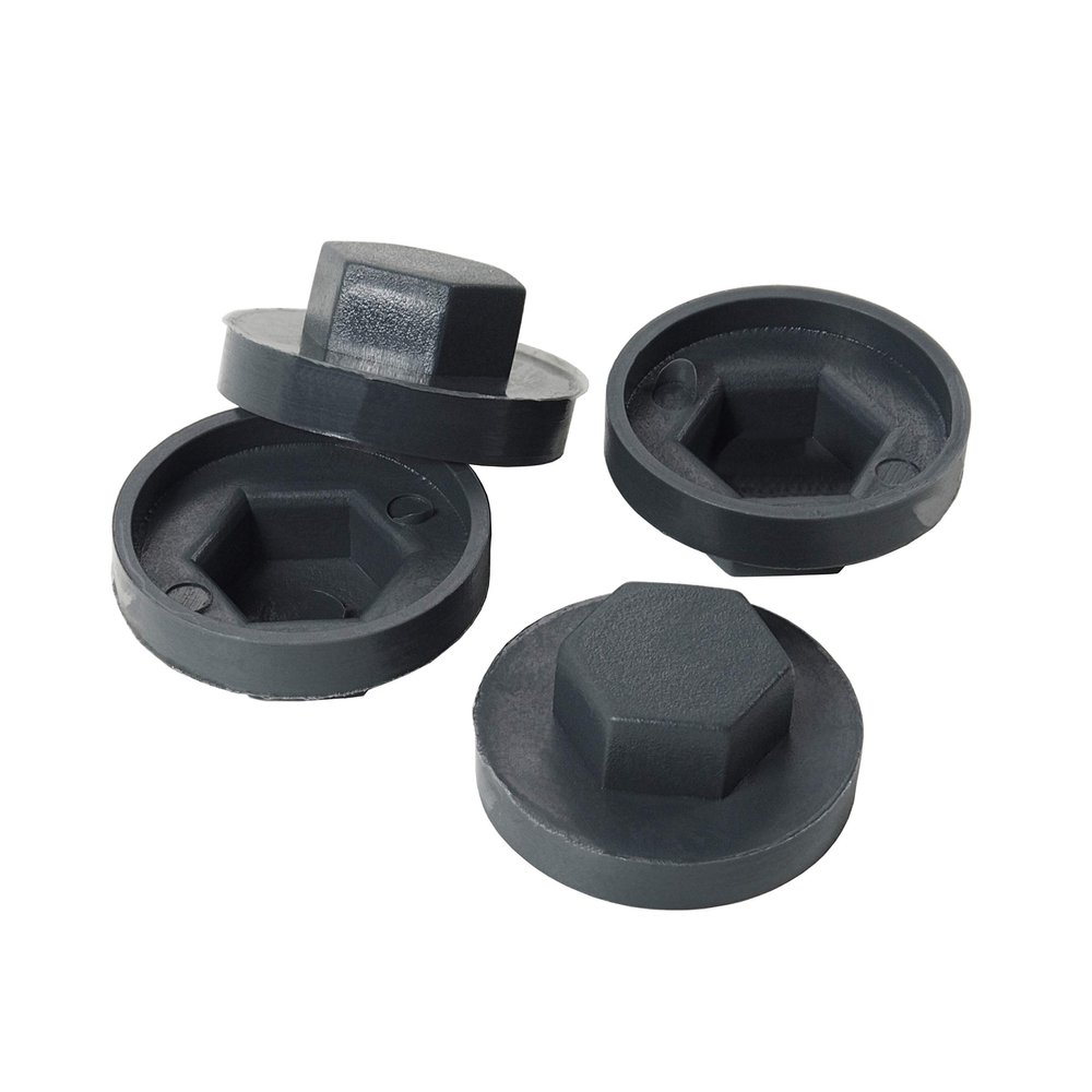 1,000 Caps for Facade Construction Screws, 16 mm EPDM, RAL 7016 Anthracite Gray