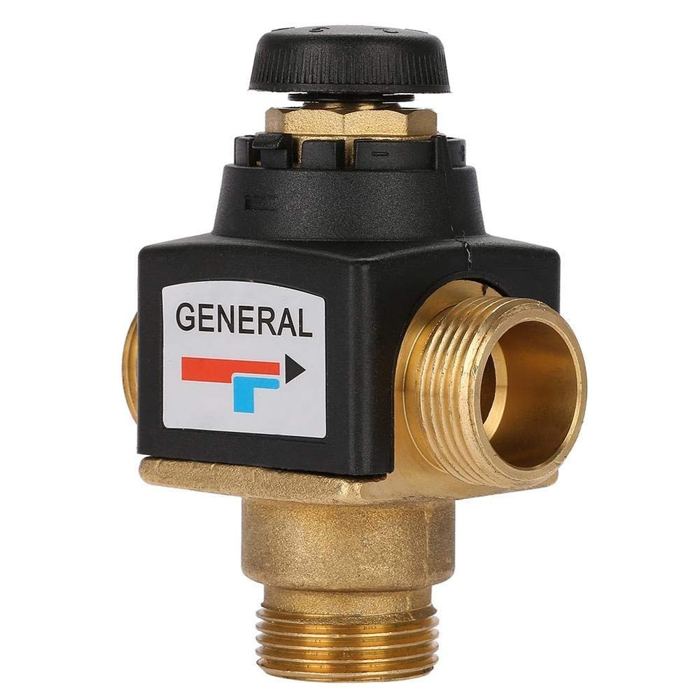 Duokon Thermostatic Mixing Valve for Solar Water Heaters, 3-Way DN20 Male Thread, Brass