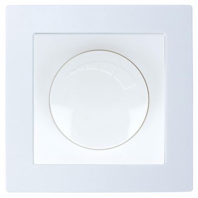 LINA Rotary Dimmer VDE Light Dimmer Switch for Flush Mounting, White with Frame by LUXUS-TIME
