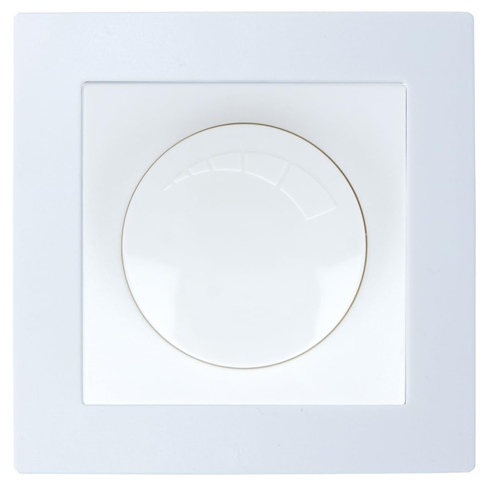 LINA Rotary Dimmer VDE Light Dimmer Switch for Flush Mounting, White with Frame by LUXUS-TIME