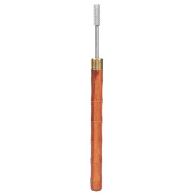 Leather Edge Dye Pen with Sandalwood Handle and Stainless Steel Dye Roller, Brown