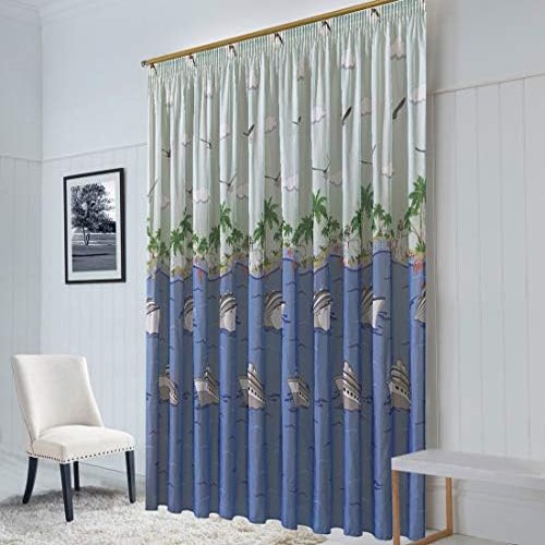 Custom-Made Children's Sheer Curtain with Gather Tape, 195 x 600 cm (H x W)