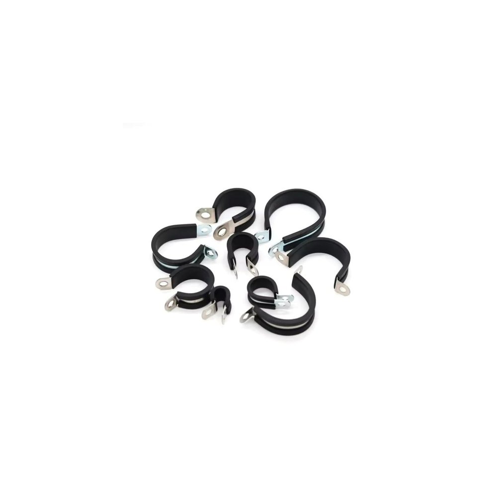 Pipe, Line and Hose Clamps with Rubber, DIN 3016 RSGU, 8 mm/20 mm, 25 pcs.