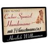 Crealuxe Doormat with Custom Text or Name, “Here Lives a Cocker Spaniel,” 60 x 40 cm view 1